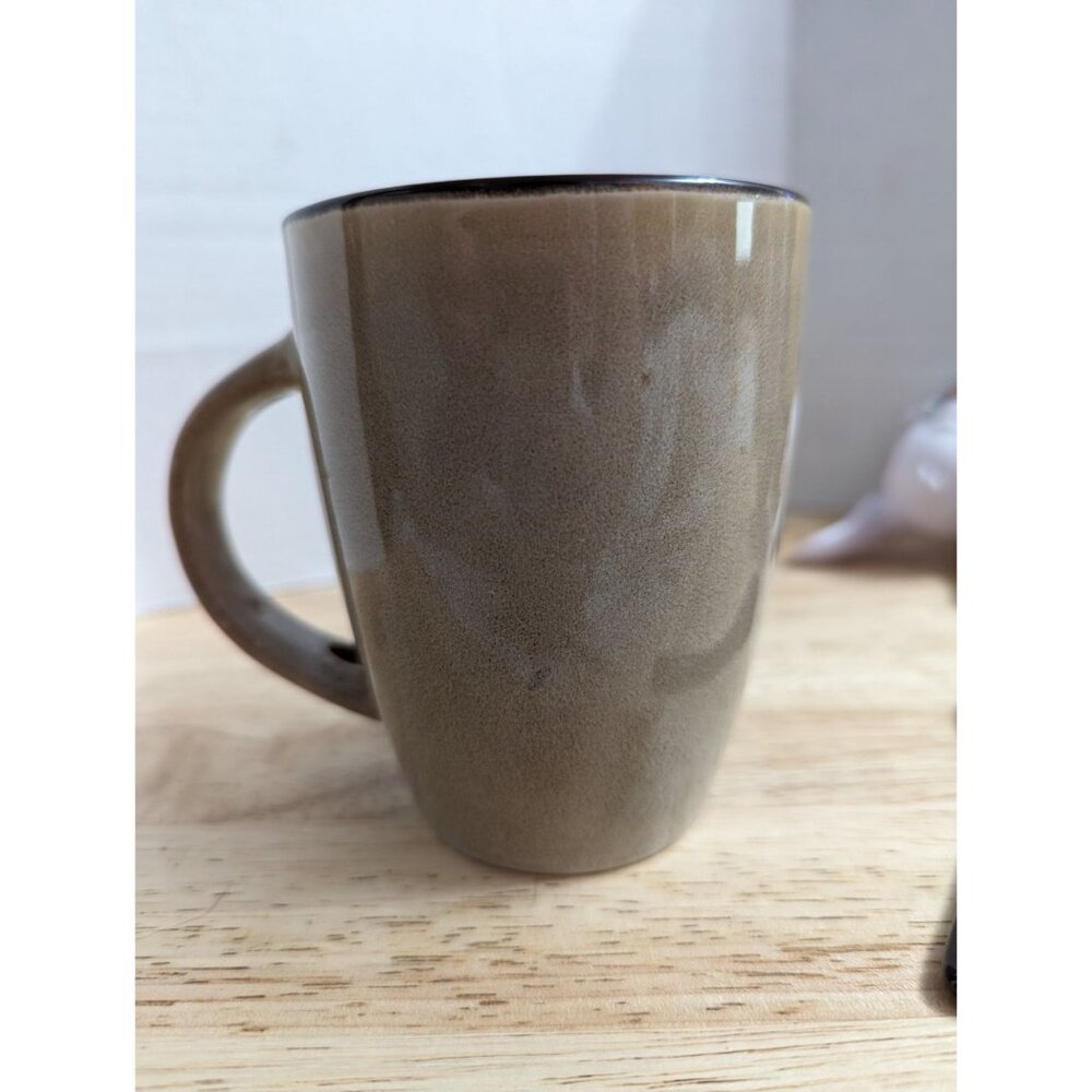 Enjoy Cafe Cayman Islands brown coffe themed mug w/spoon 4 inch @agiftcorp - Picture 9 of 11